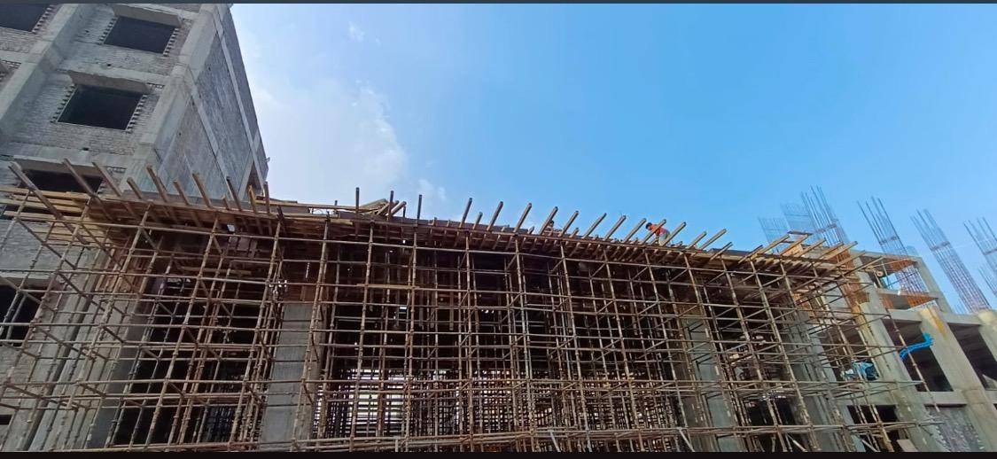 Scaffolding access planning with cuplock system for building work